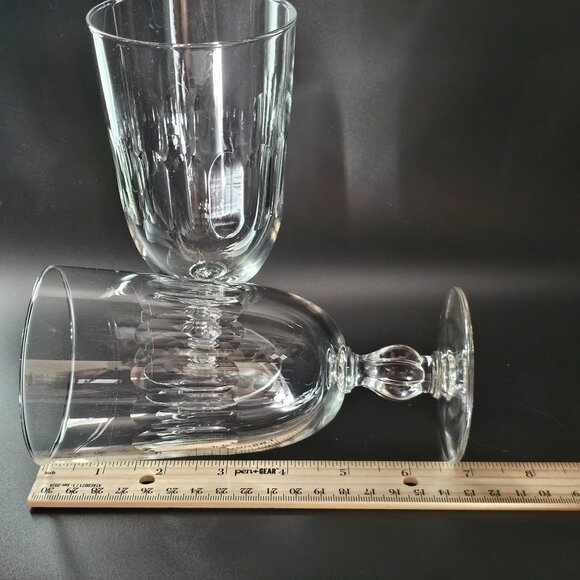 2 Libbey Cut Panels Ice Tea Glasses 7" goblets vtg minimalist cottagecore 1990s - Picture 7 of 9